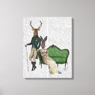 De heer Deer en mevrouw Rabbit Canvas Afdruk