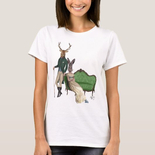 De heer Deer en mevrouw Rabbit T-shirt (Voorkant)