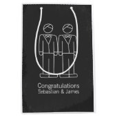 De heer Doodle Grooms Wedding Gepersonaliseerd Medium Cadeauzakje (Voorkant)