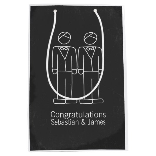 De heer Doodle Grooms Wedding Gepersonaliseerd Medium Cadeauzakje (Voorkant)