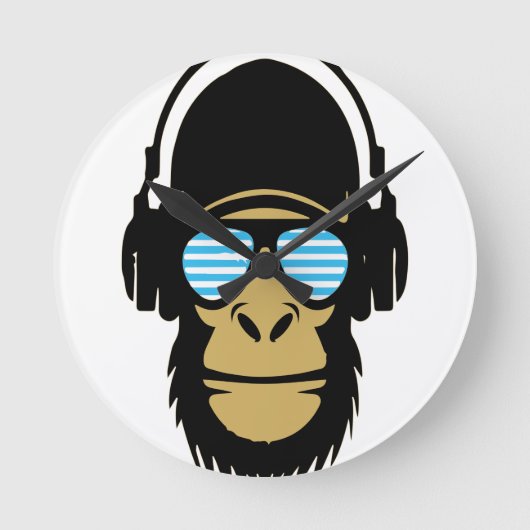 de heer Dubstep Monkey Ronde Klok (Voorkant)