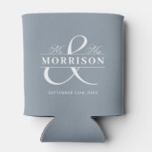 de heer Dusty Blue Wedding Favor Blikjeskoeler (Achterkant)