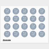 de heer Dusty Blue Wedding Ronde Sticker (Vel)