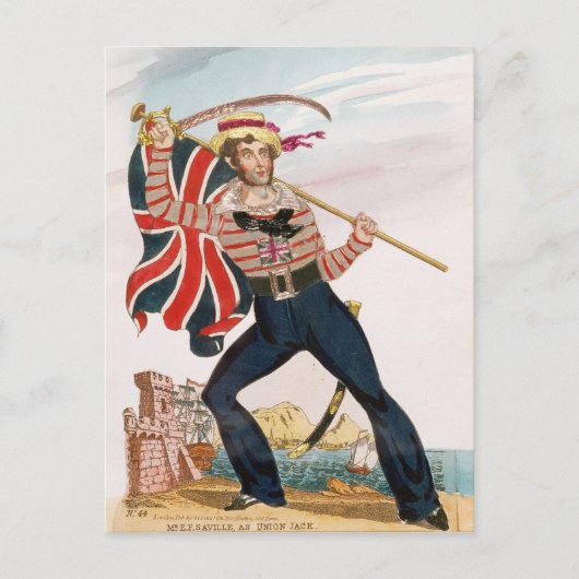 De heer E.F. Saville als "Unievaartuig" Briefkaart (Voorkant)