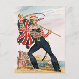 De heer E.F. Saville als "Unievaartuig" Briefkaart