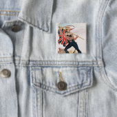 de heer E.F. Saville als "Union Jack Vierkante Button 5,1 Cm (In situ)