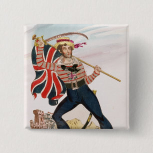 de heer E.F. Saville als "Union Jack Vierkante Button 5,1 Cm