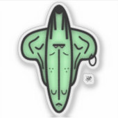 De heer Ears - cartoon gezichten v1 Sticker (Voorkant)