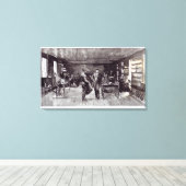 de heer Edison , de vooraanstaande elektricien Canvas Afdruk (Insitu (Houten vloer))