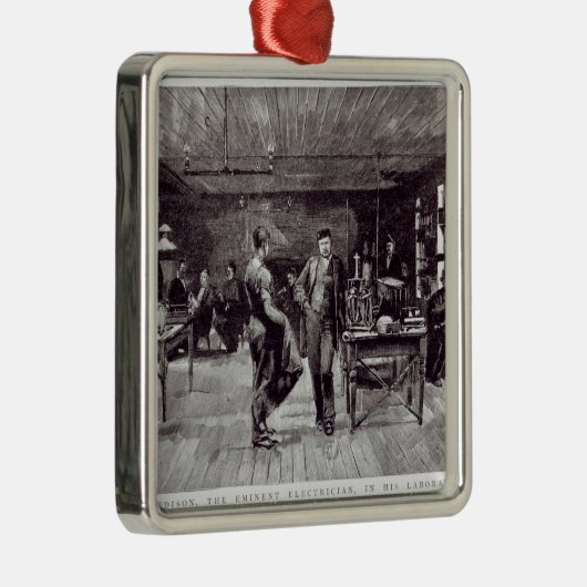de heer Edison , de vooraanstaande elektricien Metalen Ornament (Rechts)