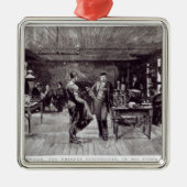 de heer Edison , de vooraanstaande elektricien Metalen Ornament (Voorkant)