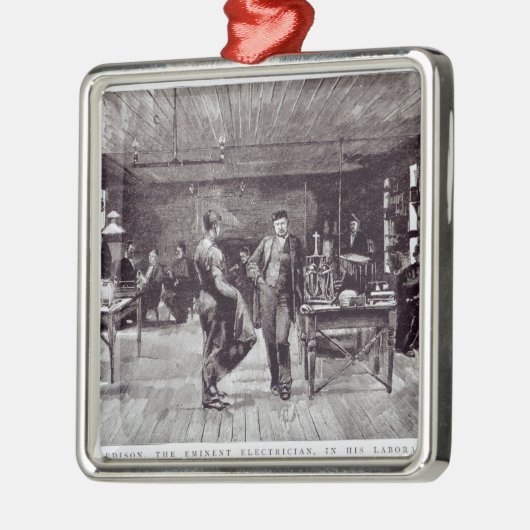 de heer Edison , de vooraanstaande elektricien Metalen Ornament (Links)