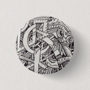 De heer Emptyful (detail) Ronde Button 3,2 Cm