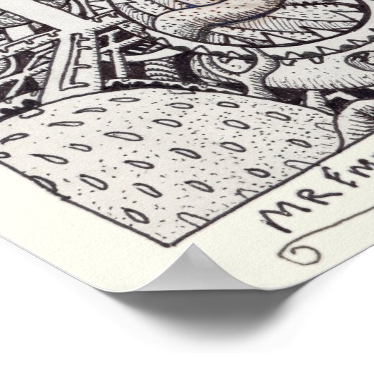 de heer Emptyful, Ink Drawing Poster (Hoek)