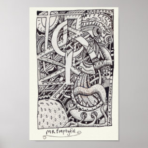 de heer Emptyful, Ink Drawing Poster