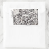 de heer Emptyful, Ink Drawing Rechthoekige Sticker (Tas)