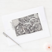 de heer Emptyful, Ink Drawing Rechthoekige Sticker (Envelop)