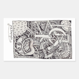 de heer Emptyful, Ink Drawing Rechthoekige Sticker