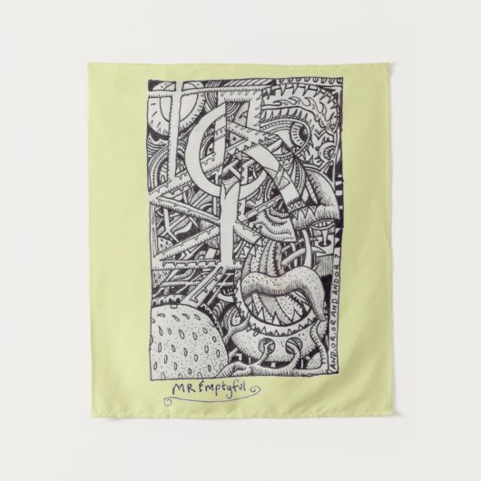 de heer Emptyful, Ink Drawing Wandkleed (Voorkant)