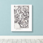 De heer Emptyful, inkttekening Canvas Afdruk (Insitu (Houten vloer))