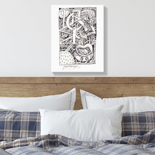 De heer Emptyful, inkttekening Canvas Afdruk (Insitu (Slaapkamer))