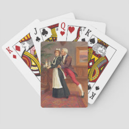 De heer en de dienstmeid pokerkaarten