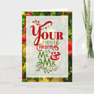 De heer en de heer 1st Kerstmis Gay Life Partners Feestdagen Kaart