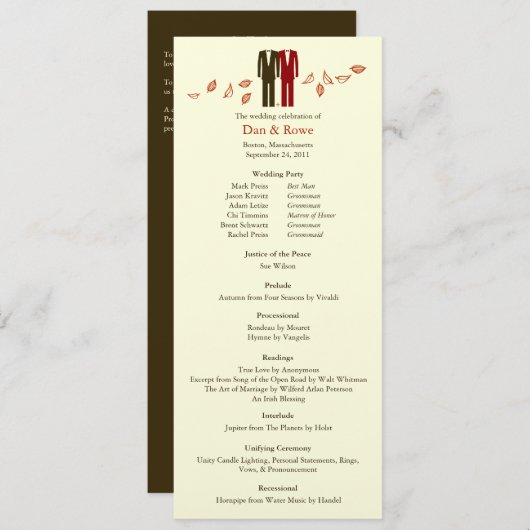 De heer en de heer Autumn doen het Wiskunde 4x9.25 Programmakaart (Voorkant / Achterkant)