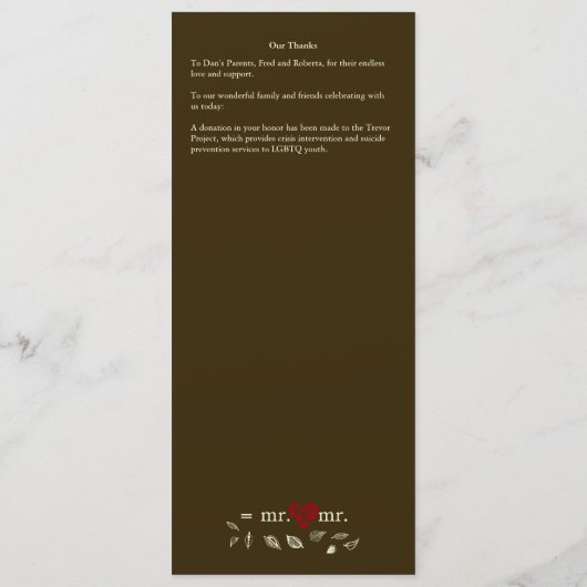 De heer en de heer Autumn doen het Wiskunde 4x9.25 Programmakaart (Achterkant)