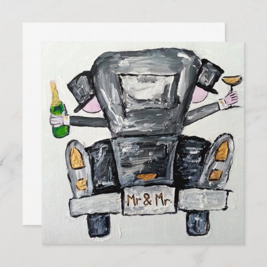 de heer en de heer bruiloft uitnodiging (Voorkant / Achterkant)