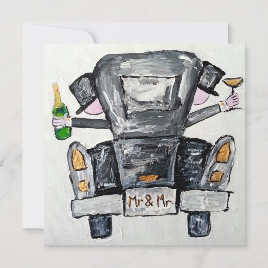 de heer en de heer bruiloft uitnodiging (Voorkant)