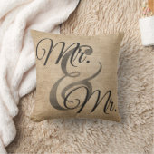 De heer en de heer Burlap Wedding Personalized Kussen (Deken)