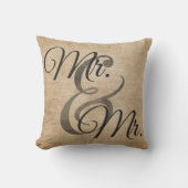 De heer en de heer Burlap Wedding Personalized Kussen (Voorkant)