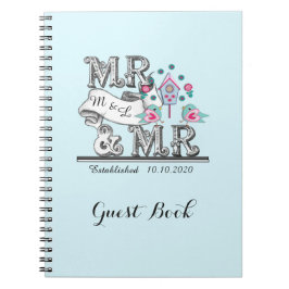 De heer en de heer Cute Personalized Gay Wedding G Notitieboek