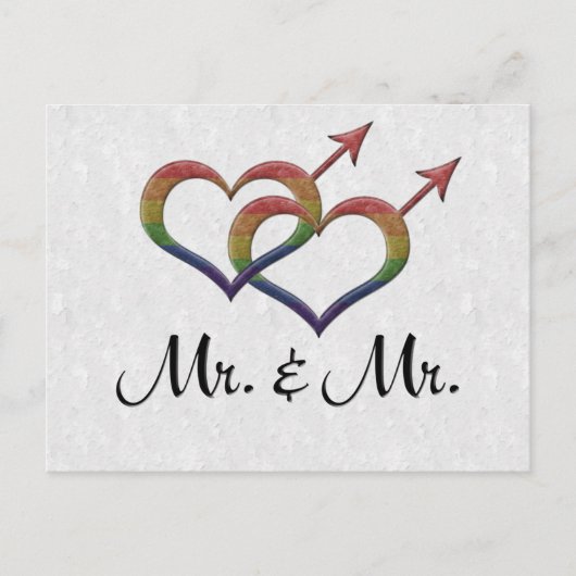 de heer en de heer Gay Pride Interlinking Gender S Briefkaart (Voorkant)