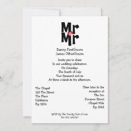 de heer en de heer Modern Bold Gay Wedding Kaart