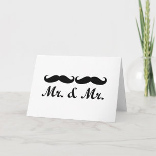 DE HEER EN DE HEER MUSTACHE GAY WEDDING CARD  KAART