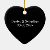 de heer en de heer Personalized Bold Font Gay Wedd Keramisch Ornament (Achterkant)