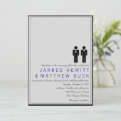 De heer en de heer Two Grooms Wedding Invitation Kaart (Staand voorkant)