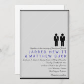 De heer en de heer Two Grooms Wedding Invitation Kaart (Voorkant / Achterkant)