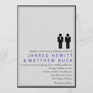 De heer en de heer Two Grooms Wedding Invitation Kaart