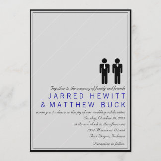De heer en de heer Two Grooms Wedding Invitation Kaart