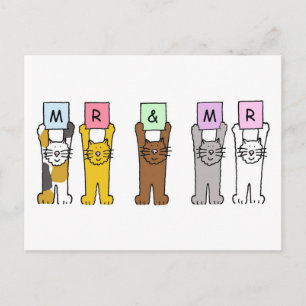 De heer en de heer Wedding feliciteren Briefkaart