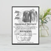 De heer en de heer Wedding Invitation Kaart (Staand voorkant)