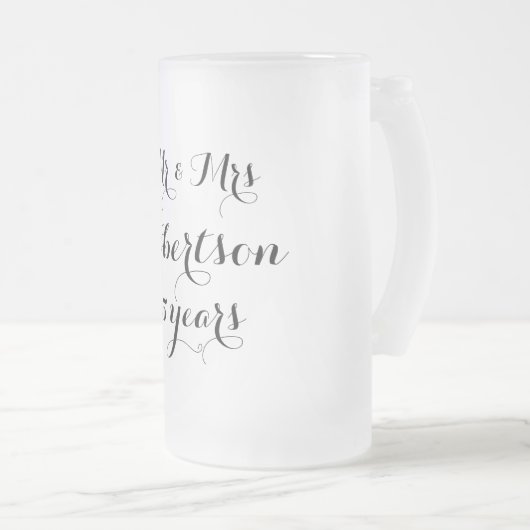 De heer en mevrouw 25th bruiloft glazen bier mok (Voorkant rechts)