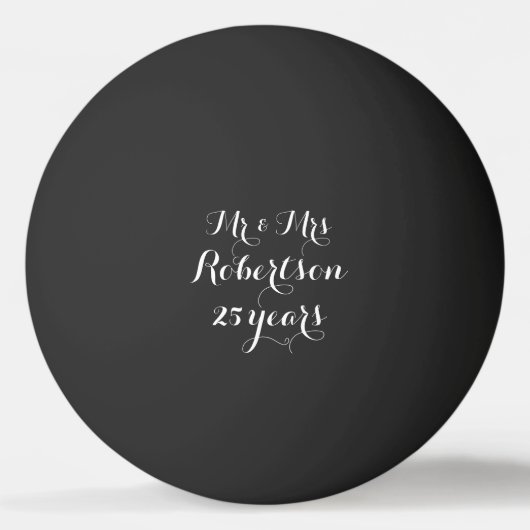 De heer en mevrouw 25th bruiloft trouwdag pingpong pingpongbal (Voorkant)