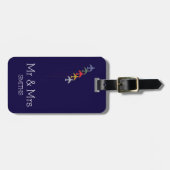 De heer en mevrouw Airplane reizen gepersonaliseer Bagagelabel (Voorkant horizontaal)