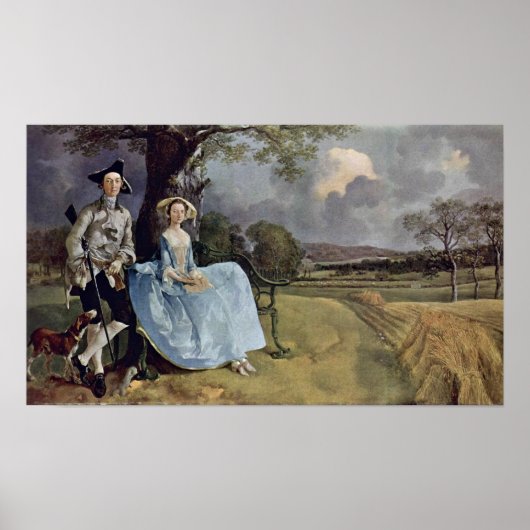 De heer en mevrouw Andrews van Thomas Gainsborough Poster (Voorkant)