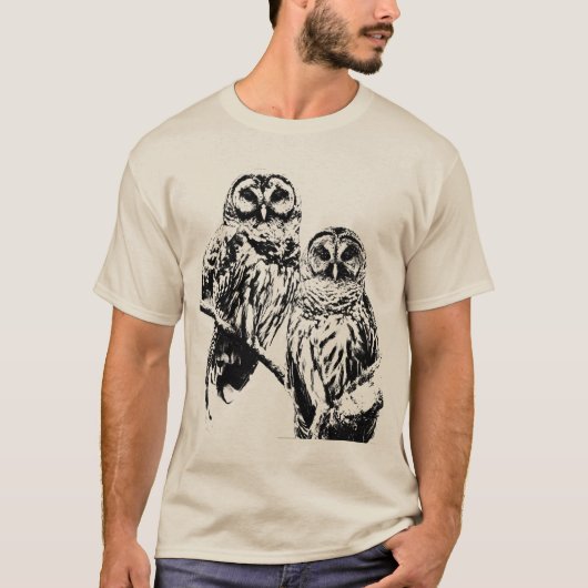 De heer en mevrouw Barred Owl - 2020 - zwarte inkt T-shirt (Voorkant)