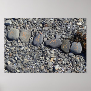 De heer en mevrouw Beach Rocks in Bar Harbour Poster